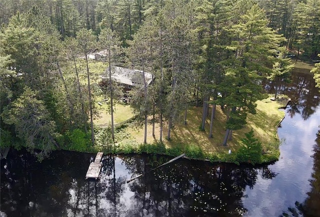 N9988 Mohawksin, Tomahawk, WI 54487 - aerial overview of property's location with a nearby body of water and a heavily wooded area