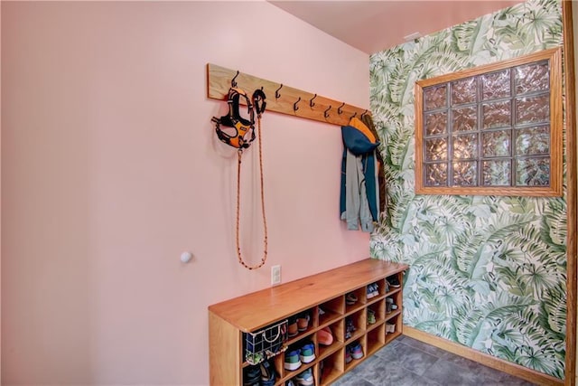 1418 Keith St, Eau Claire, WI 54701 - mudroom featuring wallpapered walls