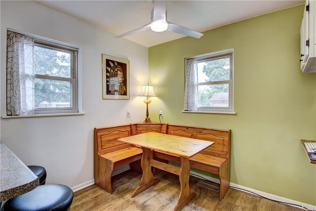 1418 Keith St, Eau Claire, WI 54701 - dining space featuring light wood finished floors and a ceiling fan