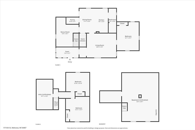 117 6th St, Nekoosa, WI 54457 - view of property floor plan