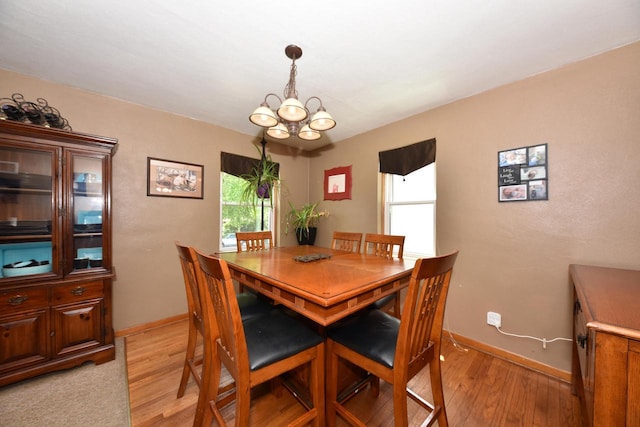 819 S 90th St, West Allis, WI 53214 - dining area featuring a chandelier and light wood-style flooring