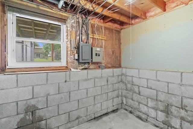 1716 Michael Dr, Waukesha, WI 53189 - below grade area featuring electric panel and concrete block wall