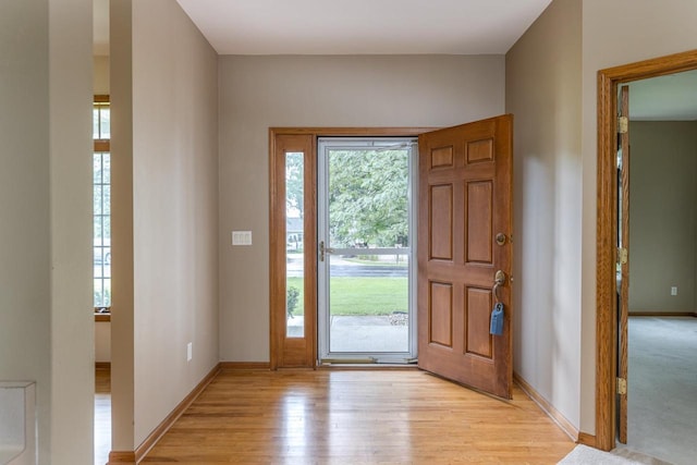 4431 Bellhaven Ln, Oshkosh, WI 54904 - foyer entrance with light wood-style floors and baseboards