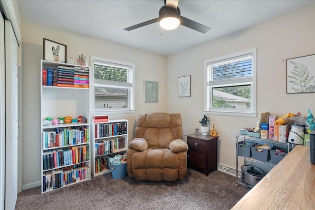 203 N Vine St, Marshfield, WI 54449 - sitting room with carpet floors and ceiling fan