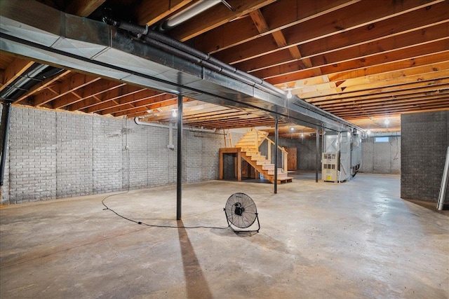 7269 County Road V, Marshfield, WI 54449 - below grade area with stairs and heating unit