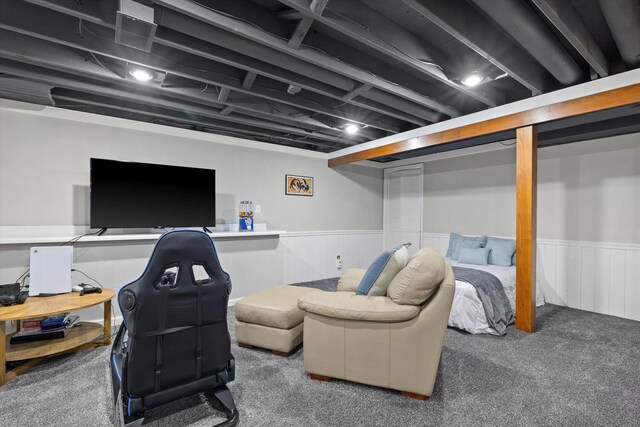 9848 N Lamplighter Ln, Mequon, WI 53092 - finished basement featuring carpet floors and wainscoting