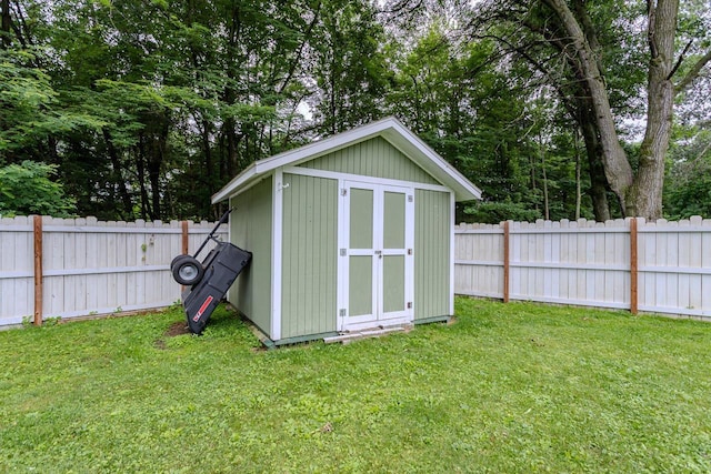1119 W Grand Ave, Rothschild, WI 54474 - view of shed with a fenced backyard