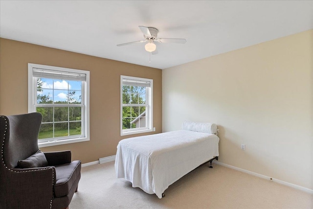 110985 Candlewood Ct, Marshfield, WI 54449 - bedroom with light colored carpet and a ceiling fan