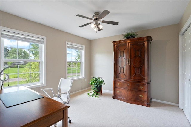110985 Candlewood Ct, Marshfield, WI 54449 - office area with light colored carpet and ceiling fan