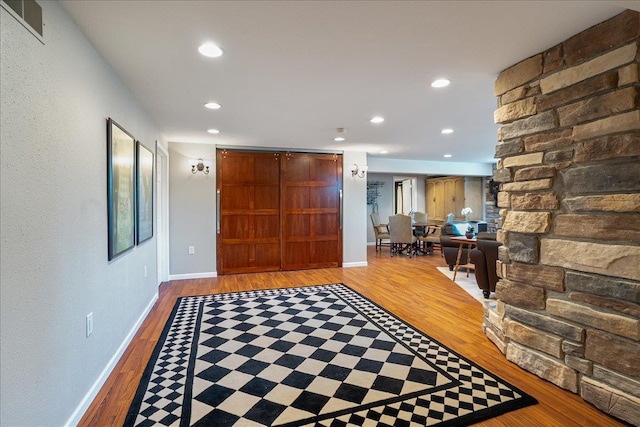 110985 Candlewood Ct, Marshfield, WI 54449 - entrance foyer with wood finished floors and recessed lighting