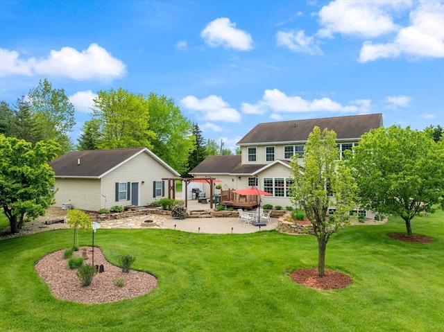 110985 Candlewood Ct, Marshfield, WI 54449 - rear view of property featuring a patio area, a pergola, and a yard