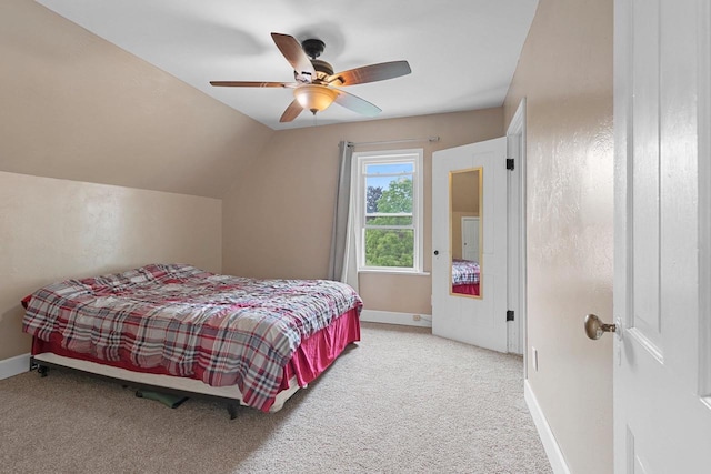 731 S Michigan St, De Pere, WI 54115 - bedroom featuring carpet flooring, a ceiling fan, and lofted ceiling