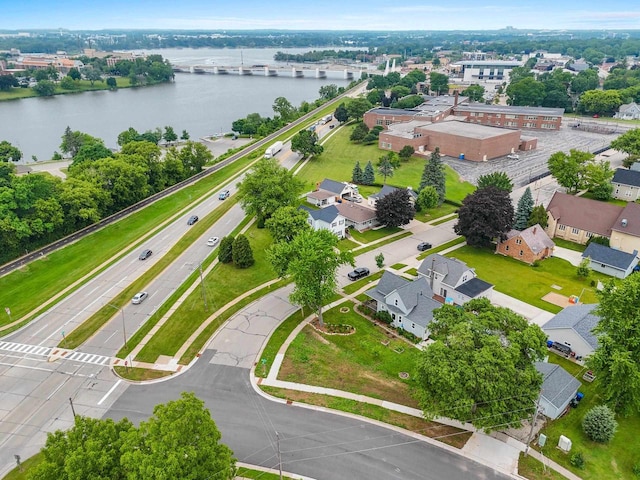 731 S Michigan St, De Pere, WI 54115 - aerial view of residential area with a large body of water and a notable bridge