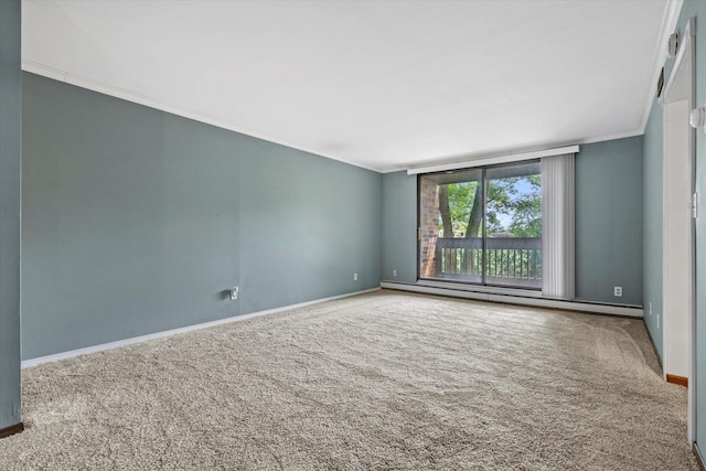 2300 W Good Hope Rd Unit 242, Glendale, WI 53209 - unfurnished room with carpet flooring, crown molding, and baseboard heating