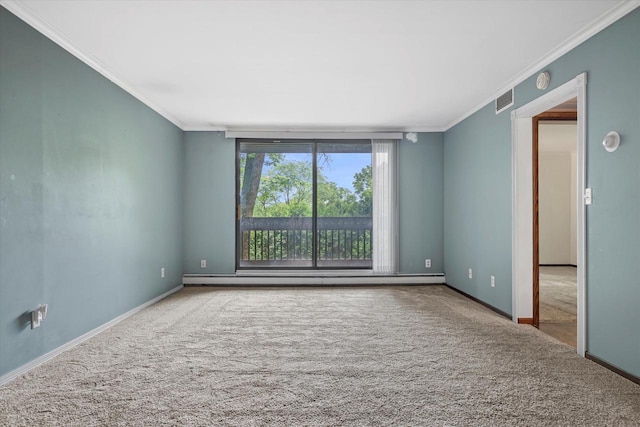 2300 W Good Hope Rd Unit 242, Glendale, WI 53209 - carpeted empty room with ornamental molding, a baseboard heating unit, and a smoke detector