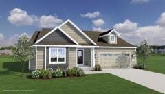 621 Standing Stone Dr, Waukesha, WI 53189 - view of front facade with a garage, driveway, and a front yard