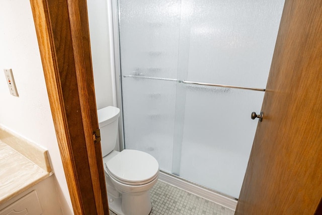 11957 N Appleton Ave Unit 19, Milwaukee, WI 53224 - full bathroom featuring an enclosed shower, tile patterned flooring, and vanity