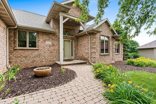 N3520 Range Ct, Freedom, WI 54913 - doorway to property with roof with shingles and brick siding