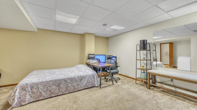 3515 Willow Cir, Sheboygan, WI 53083 - carpeted bedroom featuring a paneled ceiling and a desk