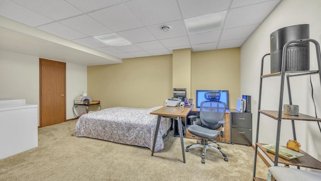 3515 Willow Cir, Sheboygan, WI 53083 - carpeted bedroom with a drop ceiling and a desk