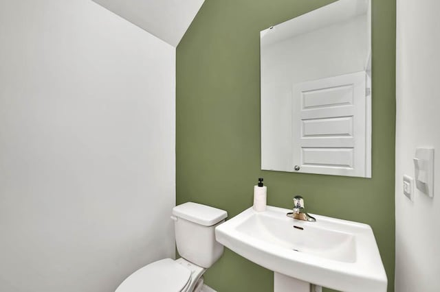 1052 58th Rd, Union Grove, WI 53182 - half bathroom with toilet and lofted ceiling