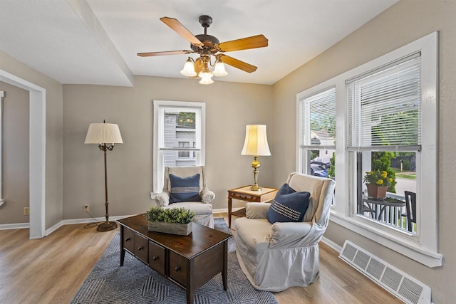 308 Van St, Neenah, WI 54956 - living room with light wood-type flooring and a ceiling fan