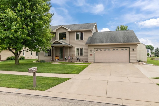 362 Dakota Lee Way, Omro, WI 54963 - traditional-style house with a garage, concrete driveway, a front lawn, and a shingled roof