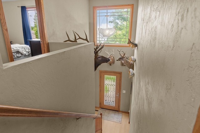 362 Dakota Lee Way, Omro, WI 54963 - stairs featuring wood finished floors