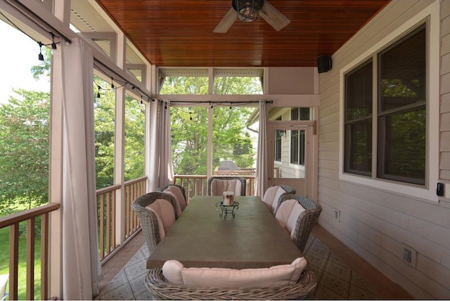 6833 Phil Lewis Way, Middleton, WI 53562 - sunroom with a ceiling fan, plenty of natural light, and outdoor dining space