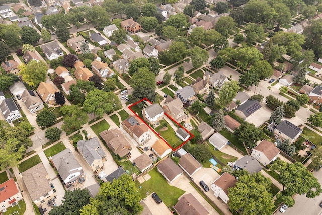 5825 N Bay Ridge Ave, Whitefish Bay, WI 53217 - aerial view of residential area featuring property boundaries highlighted