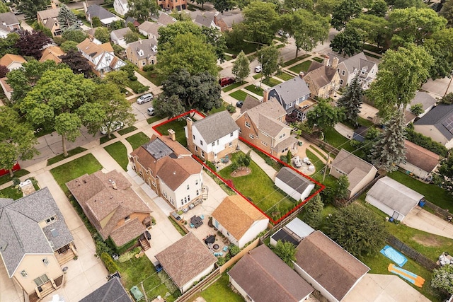 5825 N Bay Ridge Ave, Whitefish Bay, WI 53217 - aerial view of residential area featuring property boundaries highlighted