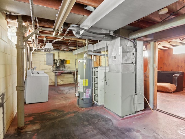 4134 N 46th St, Milwaukee, WI 53216 - basement with water heater, heating unit, and electric panel