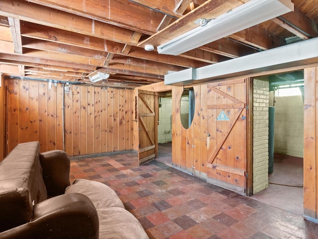 4134 N 46th St, Milwaukee, WI 53216 - below grade area featuring wooden walls