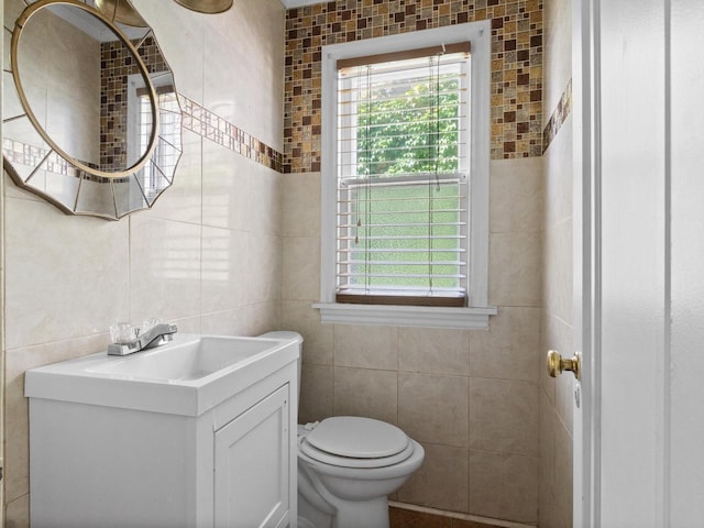 4134 N 46th St, Milwaukee, WI 53216 - half bathroom with tile walls and vanity