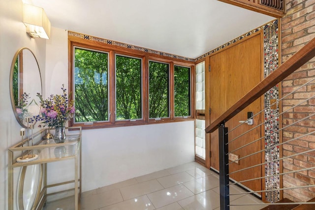 6465 N Santa Monica Blvd, Fox Point, WI 53217 - stairs featuring tile patterned floors