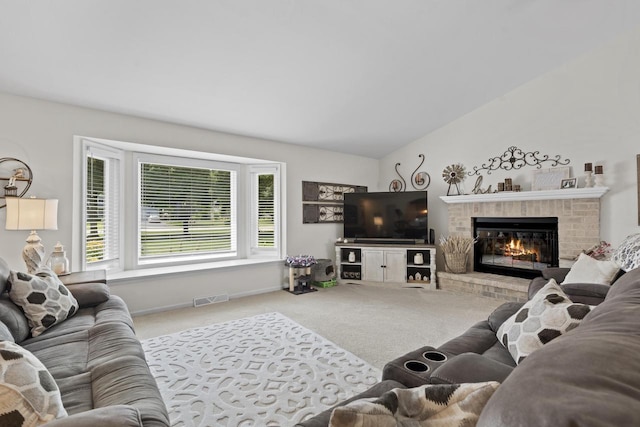 S52W23066 Hunters Holw, Waukesha, WI 53189 - living room featuring carpet floors and a fireplace