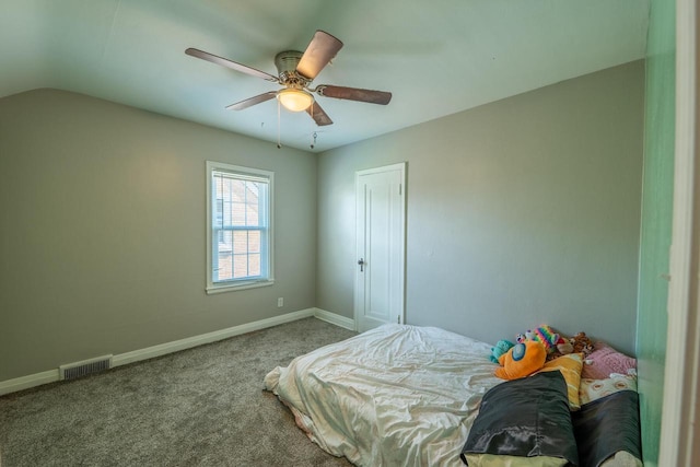 7550 26th Ave, Kenosha, WI 53143 - carpeted bedroom with ceiling fan and vaulted ceiling