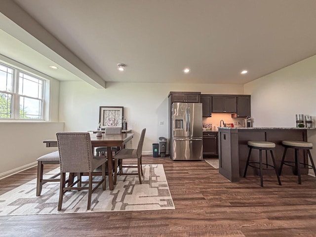 1601 Sauk Trl, Waukesha, WI 53189 - dining room featuring dark wood-type flooring and recessed lighting