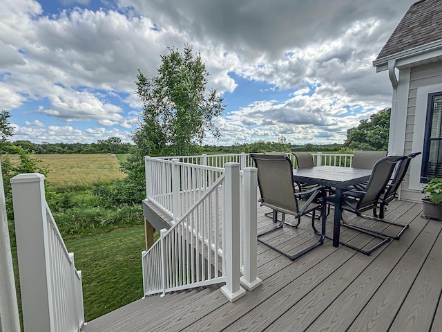 1601 Sauk Trl, Waukesha, WI 53189 - deck with outdoor dining area and a lawn