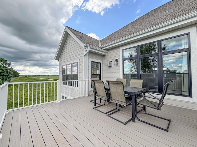 1601 Sauk Trl, Waukesha, WI 53189 - wooden terrace with outdoor dining area