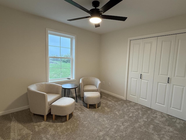 3150 Bartells Dr, Beloit, WI 53511 - sitting room with carpet flooring and a ceiling fan