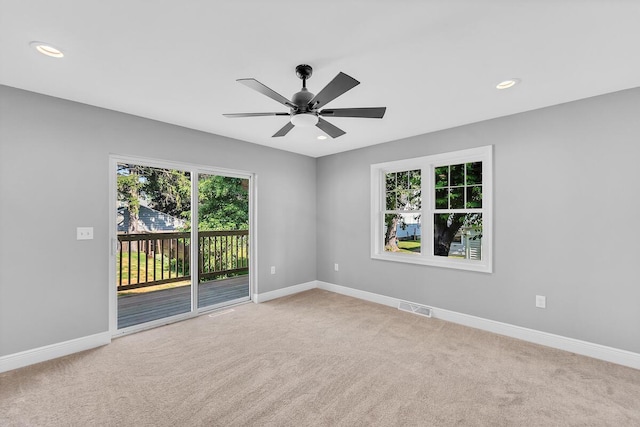 7314 25th Ave, Kenosha, WI 53143 - carpeted spare room featuring ceiling fan and recessed lighting