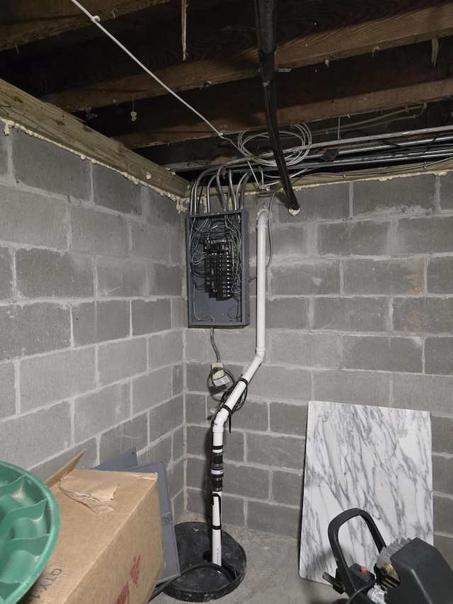 1635 Grand Ave, Racine, WI 53403 - unfinished basement with electric panel