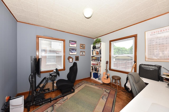 2044 S 96th St, West Allis, WI 53227 - home office with wood finished floors and ornamental molding
