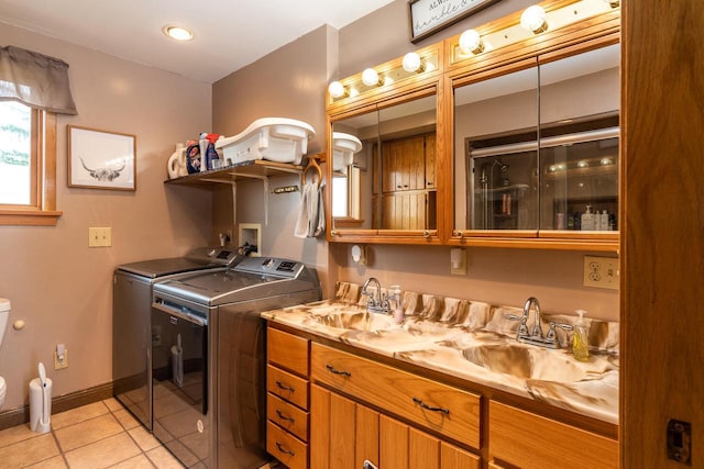 E2880 Witcraft Ridge Rd, Genoa, WI 54632 - laundry room featuring washer and dryer and light tile patterned floors