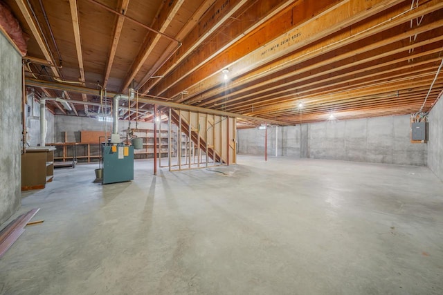 2232 N Cloudview Dr, Appleton, WI 54914 - unfinished below grade area with stairs and electric panel