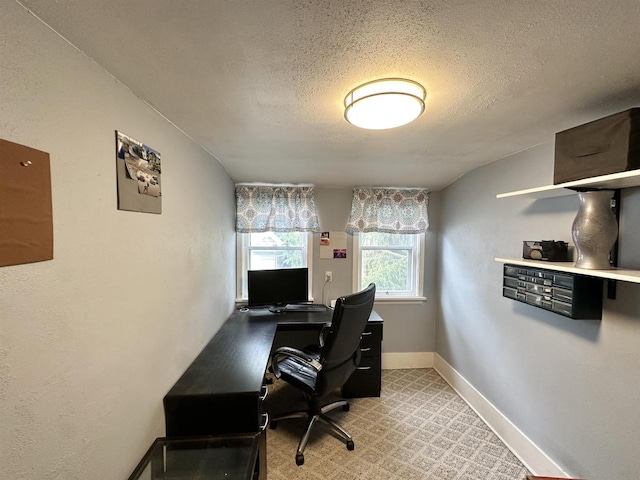 110 Bowen St, Oshkosh, WI 54901 - office area featuring a textured ceiling and light colored carpet