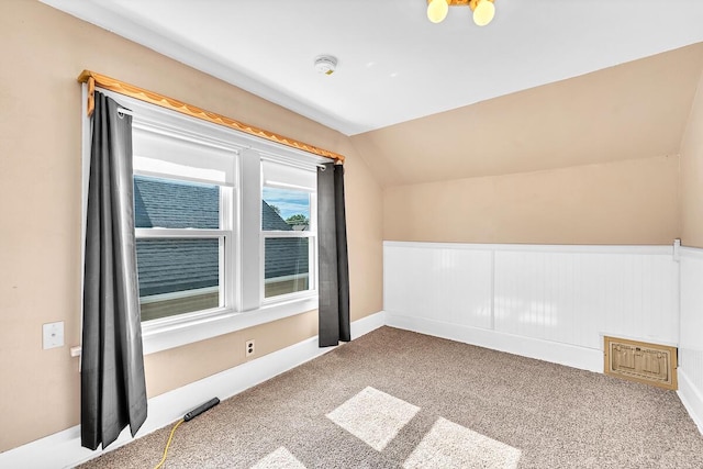 2813 21st St, Racine, WI 53403 - additional living space featuring lofted ceiling and carpet flooring
