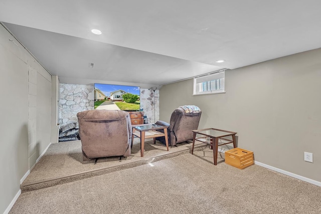 2813 21st St, Racine, WI 53403 - living area featuring carpet floors and recessed lighting