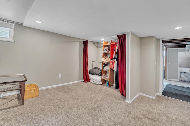 2813 21st St, Racine, WI 53403 - finished below grade area with carpet and recessed lighting